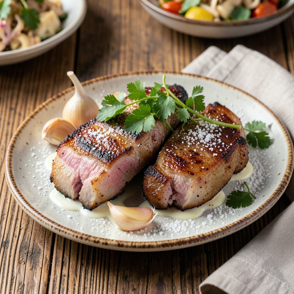 BJ's Brewhouse Pork Chops Recipe: Garlic Butter Crust With Juicy Pink Centers