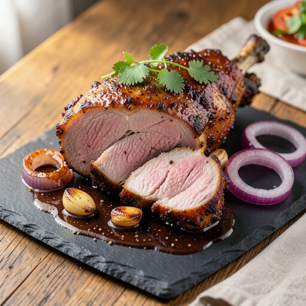 BBQ Pork Leg Recipe: Slow-Smoked Crispy Bark and Moist Pink Magic