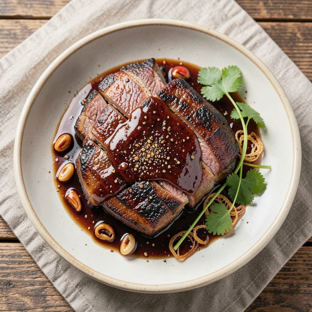 Black Pork Recipe: Charcoal-Kissed Crisp and Moist Pink Heart