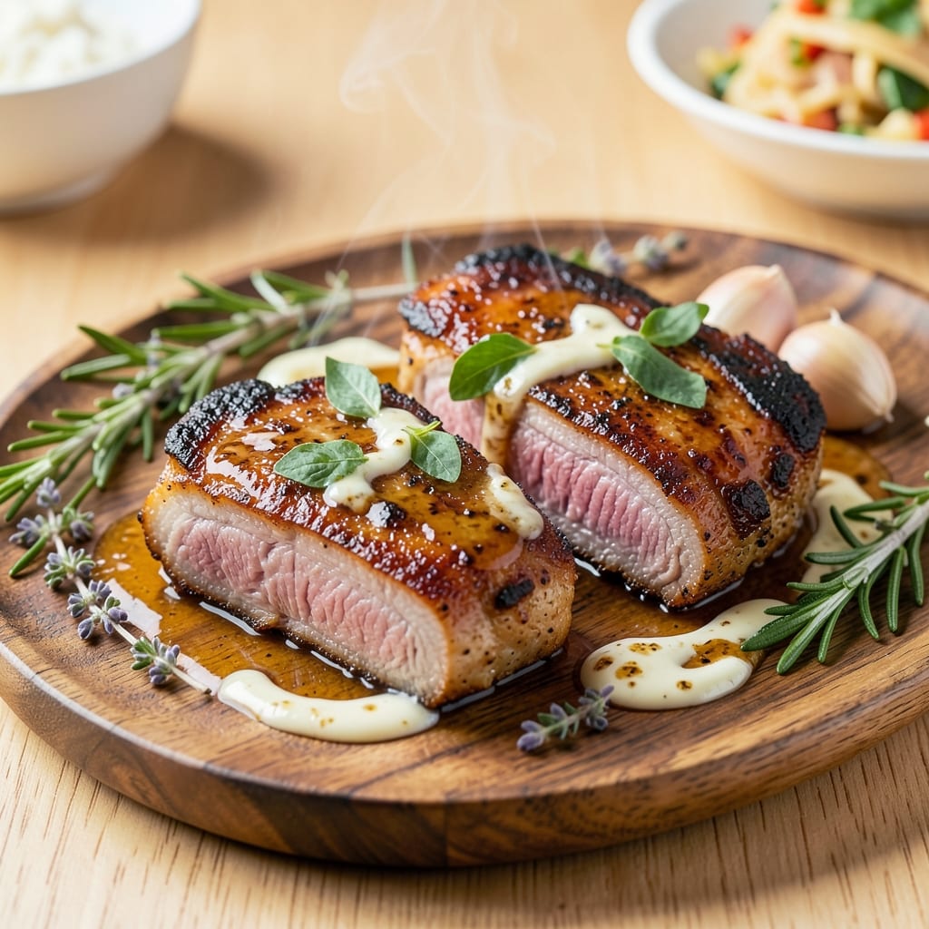 BJ's Restaurant Pork Chops Recipe: Pan-Seared Crisp With Juicy Pink Centers