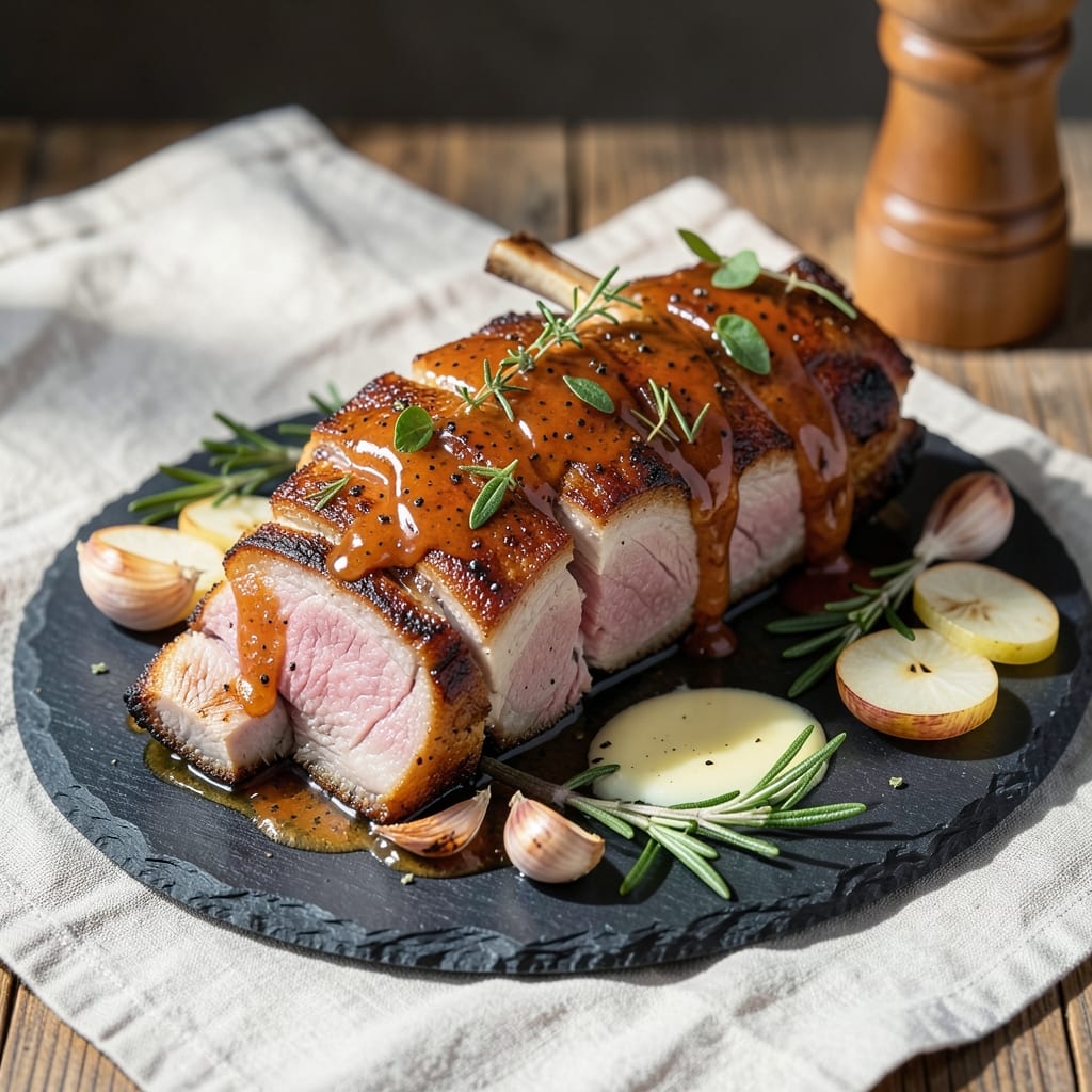 Berkshire Pork Rack Recipe: Apple-Cider Glazed Crispy Bark