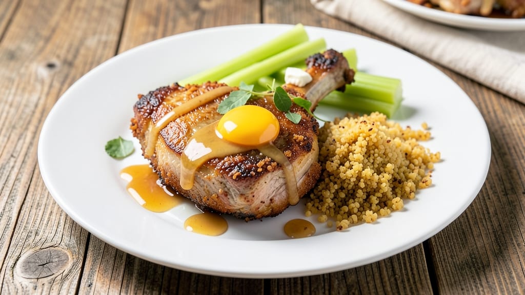 MN State Fair Pork Chop Recipe: Crispy Celery Crowns With Smoky Apple Cider Gravy