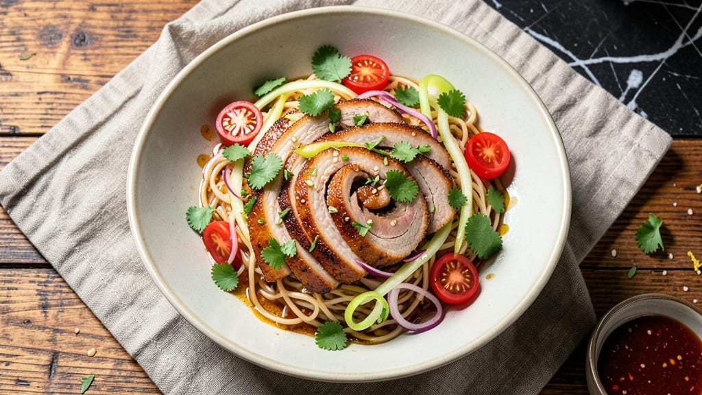 Asian Pork Salad Recipe: Crunchy Rice Noodles with Tangy Lime Dressing