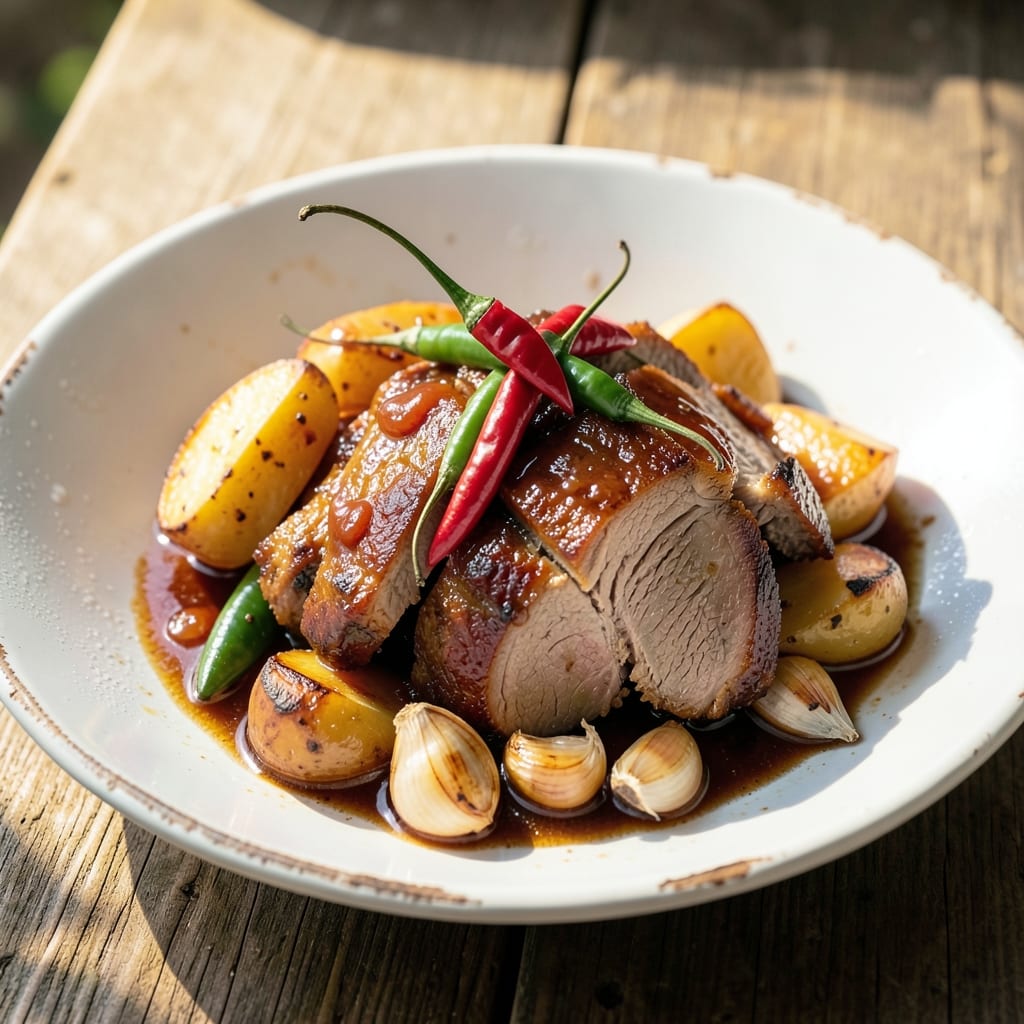 Batangas Pork Afritada Recipe: Vinegar-Braised Tender Bites with Tomato-Garlic Shine