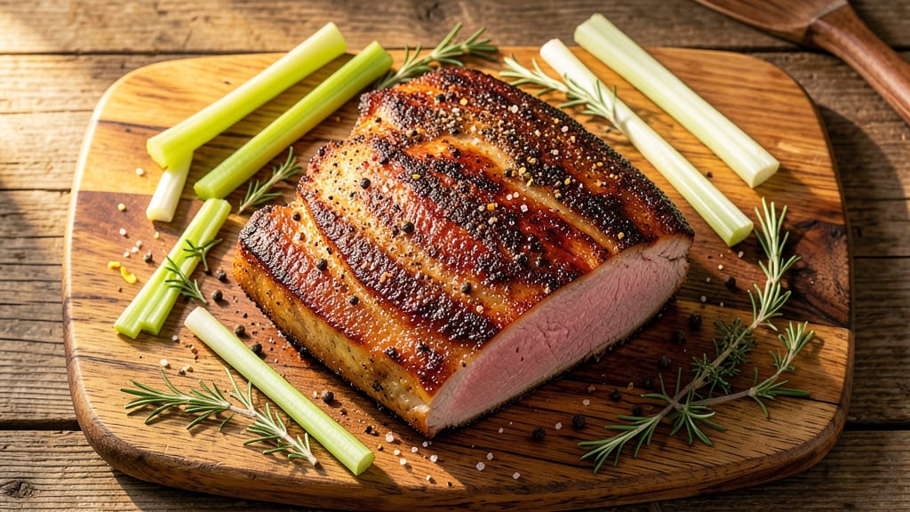9-Pound Pork Loin Recipe: Juicy Core Protected by Celery Crown Crunch
