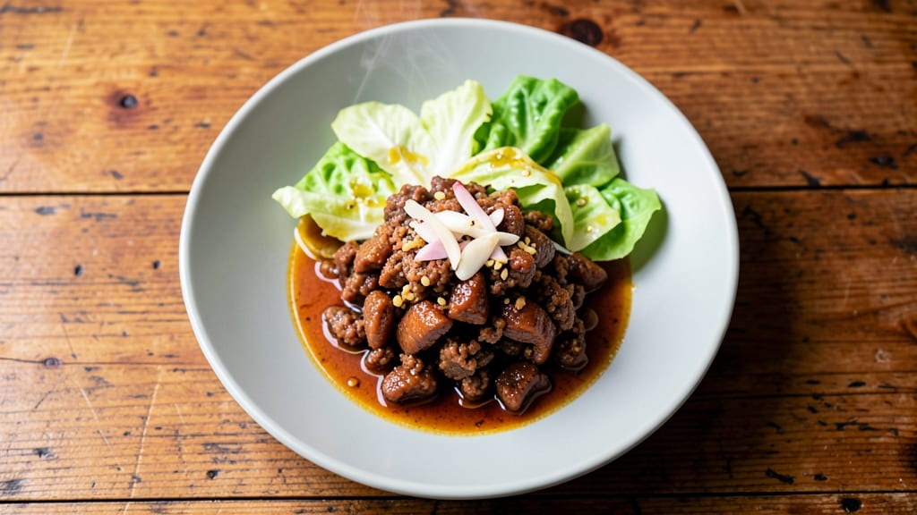Minced Pork and Lettuce Wraps Recipe: Crispy-Edged, Herb-Infused Freshness