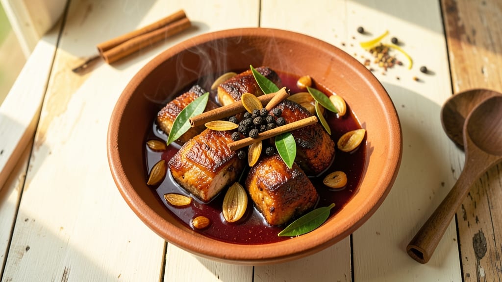 Angamaly Pork Recipe: Kerala-Style Spiced Shreds With Celery Crown Crunch