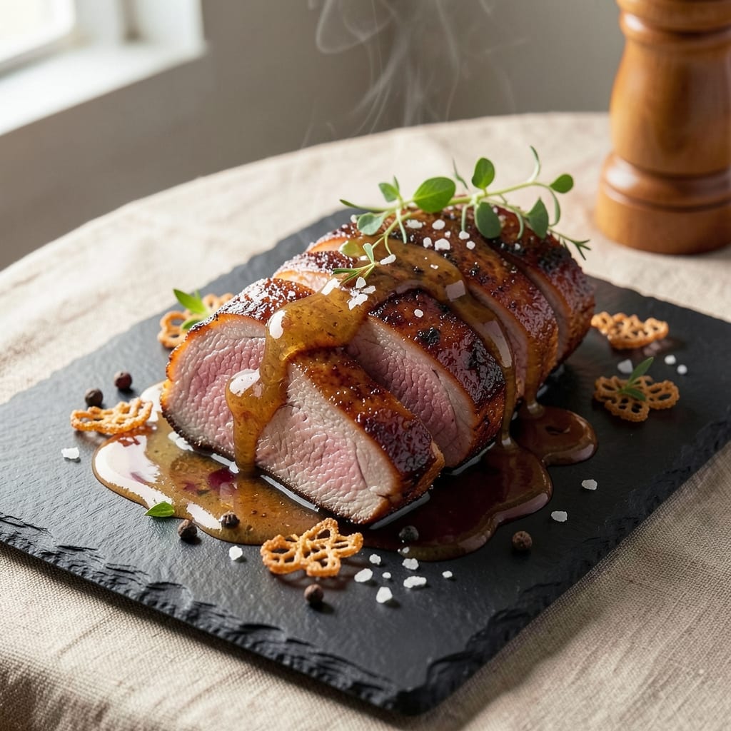 Berkshire Pork Loin Recipe: Apple-Cider Glazed Crispy Bark