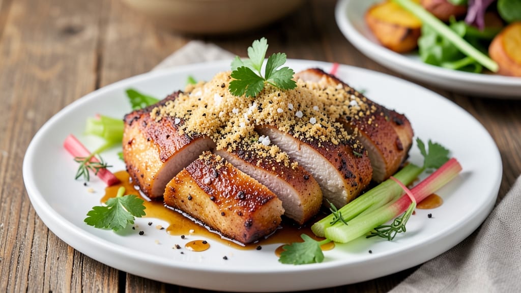 Air Fried Pork Recipe: Crispy Celery Crowns Over Savory Garlic Gravy