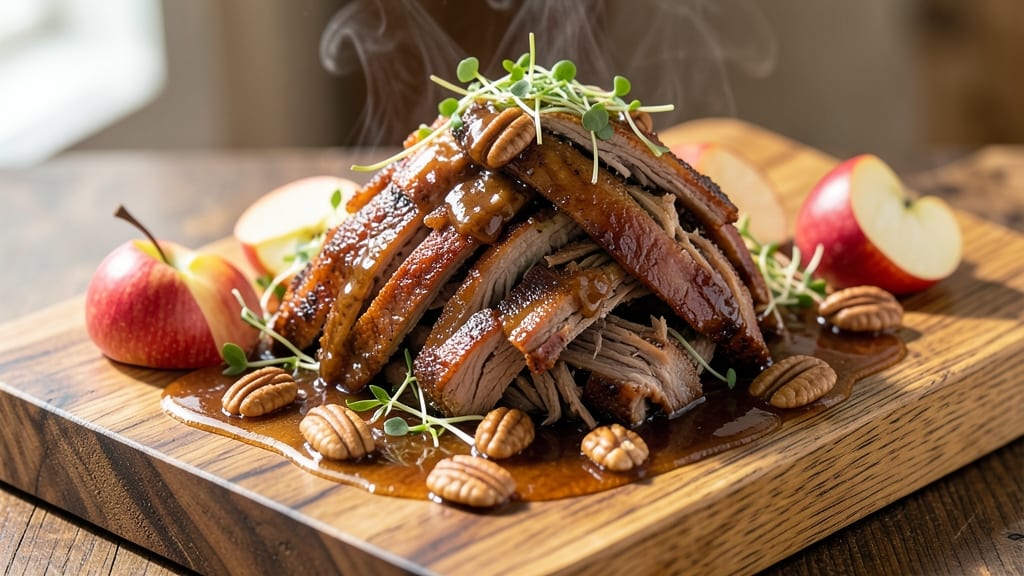 Apple Bourbon Pulled Pork Recipe: Smoky Apple-Bourbon Shreds With Crispy Celery Crowns