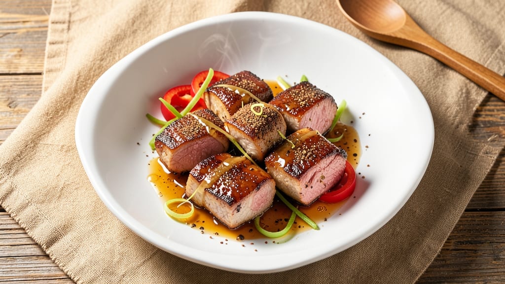 Asian Pork Medallions Recipe: Five-Spice Crunch With Silky Glaze