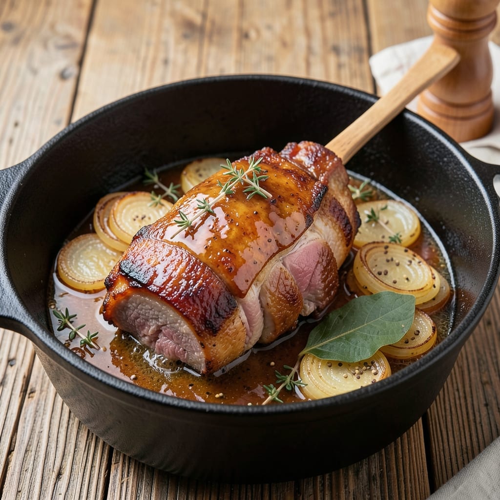 Bavarian Pork Recipe: Beer-Braised Knuckle With Crispy Rind