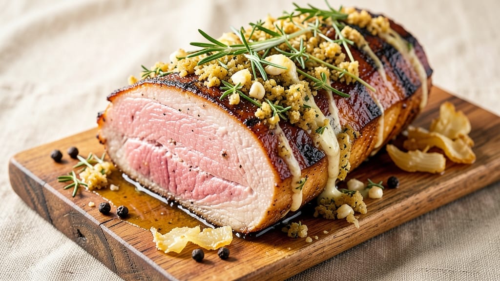 4-Pound Pork Loin Roast Recipe: Juicy Pink Core Guaranteed With Crispy Celery Crown