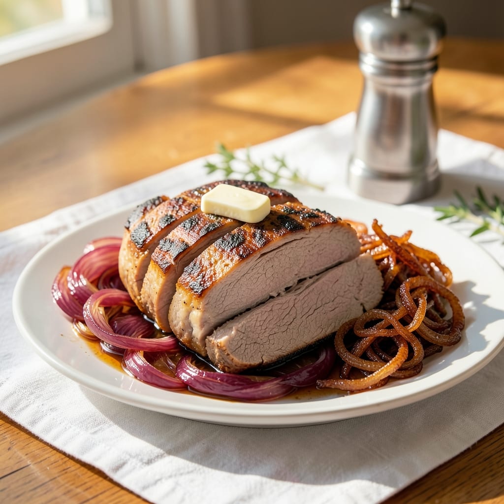 Best Fall Pork Tenderloin Recipe: Maple-Bourbon Glaze with Caramelized Onion Crunch