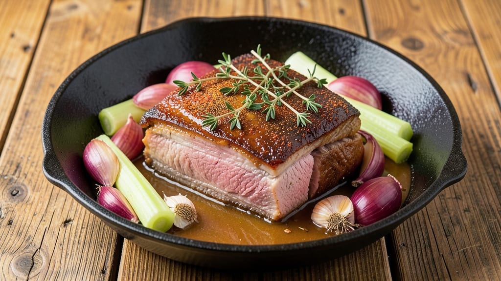 Mississippi Pork Pot Roast Recipe: Celery Crown Crunch Over Smoky Onion Gravy