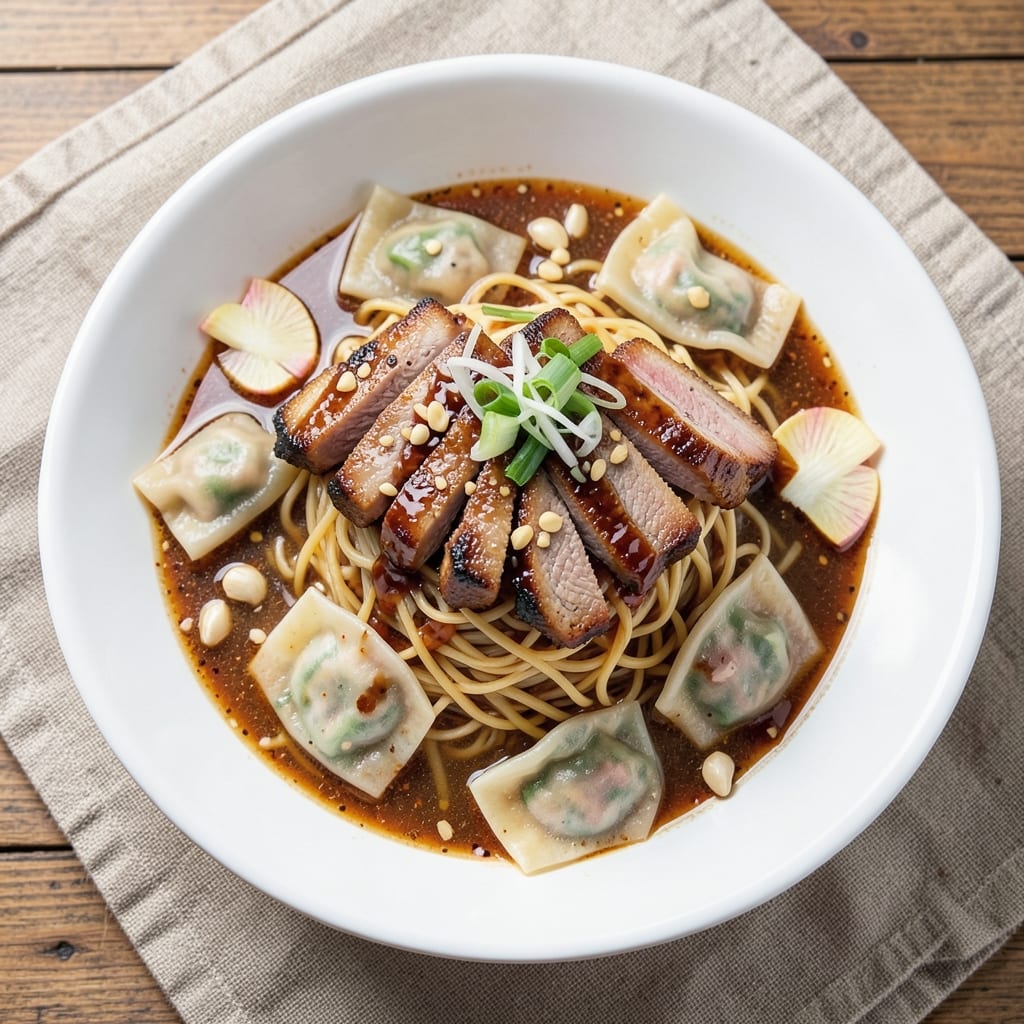 BBQ Pork Wonton Noodle Soup Recipe: Umami Bomb With Crispy Wonton Twists