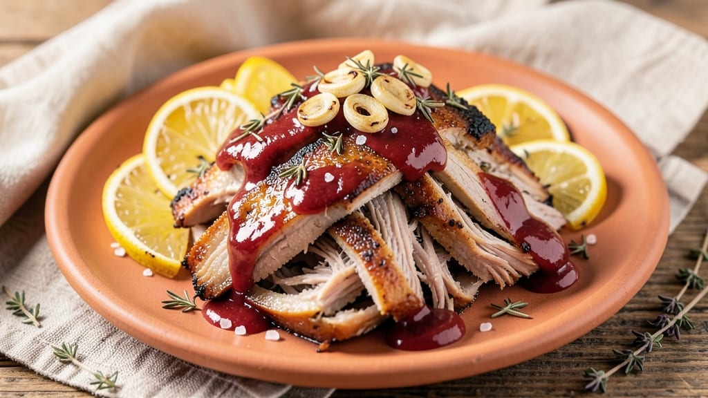 Mediterranean Pulled Pork Recipe: Citrus-Herb Shreds with Crispy Celery Crowns
