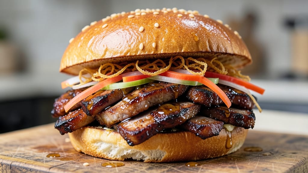 Asian Pork Sandwiches Recipe: Crispy Buns and Smoky-Sweet Fillings
