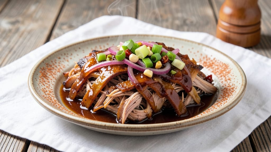 American Pulled Pork Recipe: Smoky Chipotle Crunch Over Celery Crowns