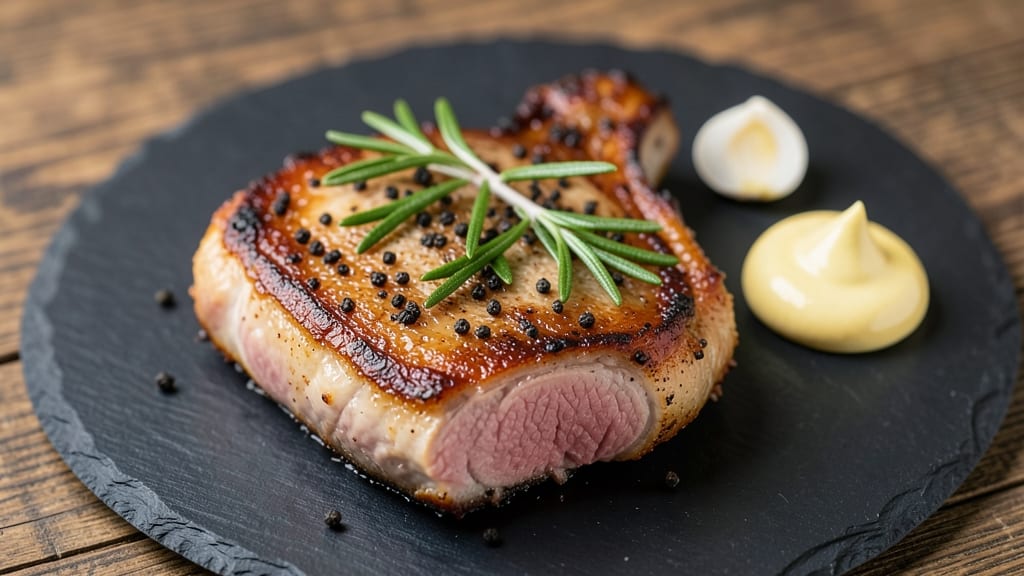 Foodnatics Pork Chops Recipe: Juicy Pink Centers With Crispy Celery Crowns