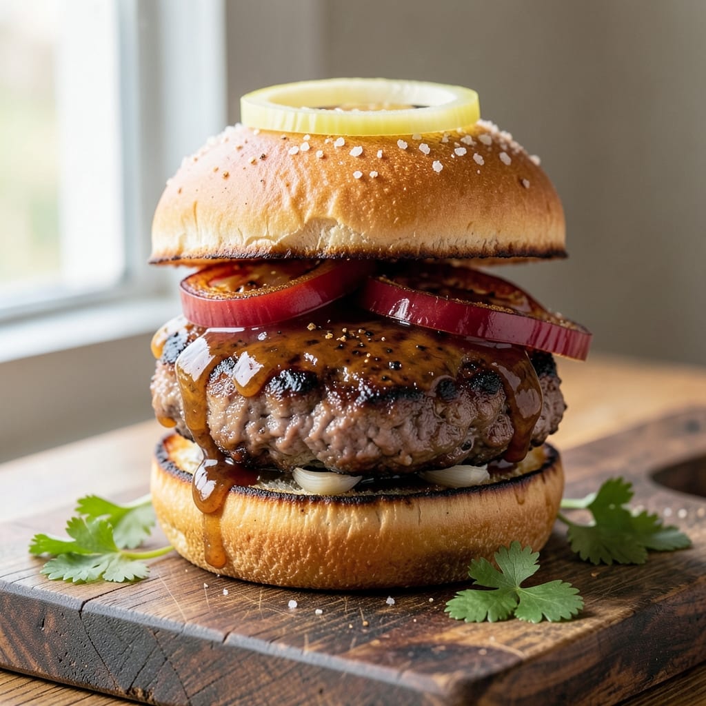 BBQ Pork Burgers Recipe: Smoky-Sweet Glazed Bites with Crispy Edges