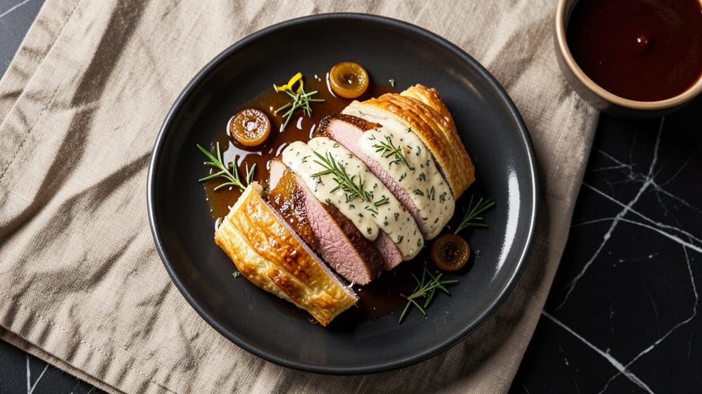 Alton Brown's Pork Wellington Recipe: Celery Crown Crunch Over Herb Gravy Mastery