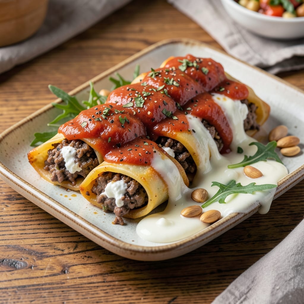 Beef and Pork Cannelloni Recipe: Layered Richness With Cheese-Stuffed Twists