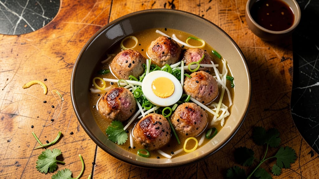 Asian Pork Meatballs Soup Recipe: Wok-Fried Crunch Meets Silky Broth Magic